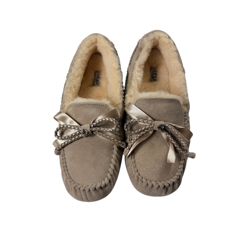 UGG Dakota Braid Sand Suede Moccasin Slippers 1011064 Womens 11 NEW